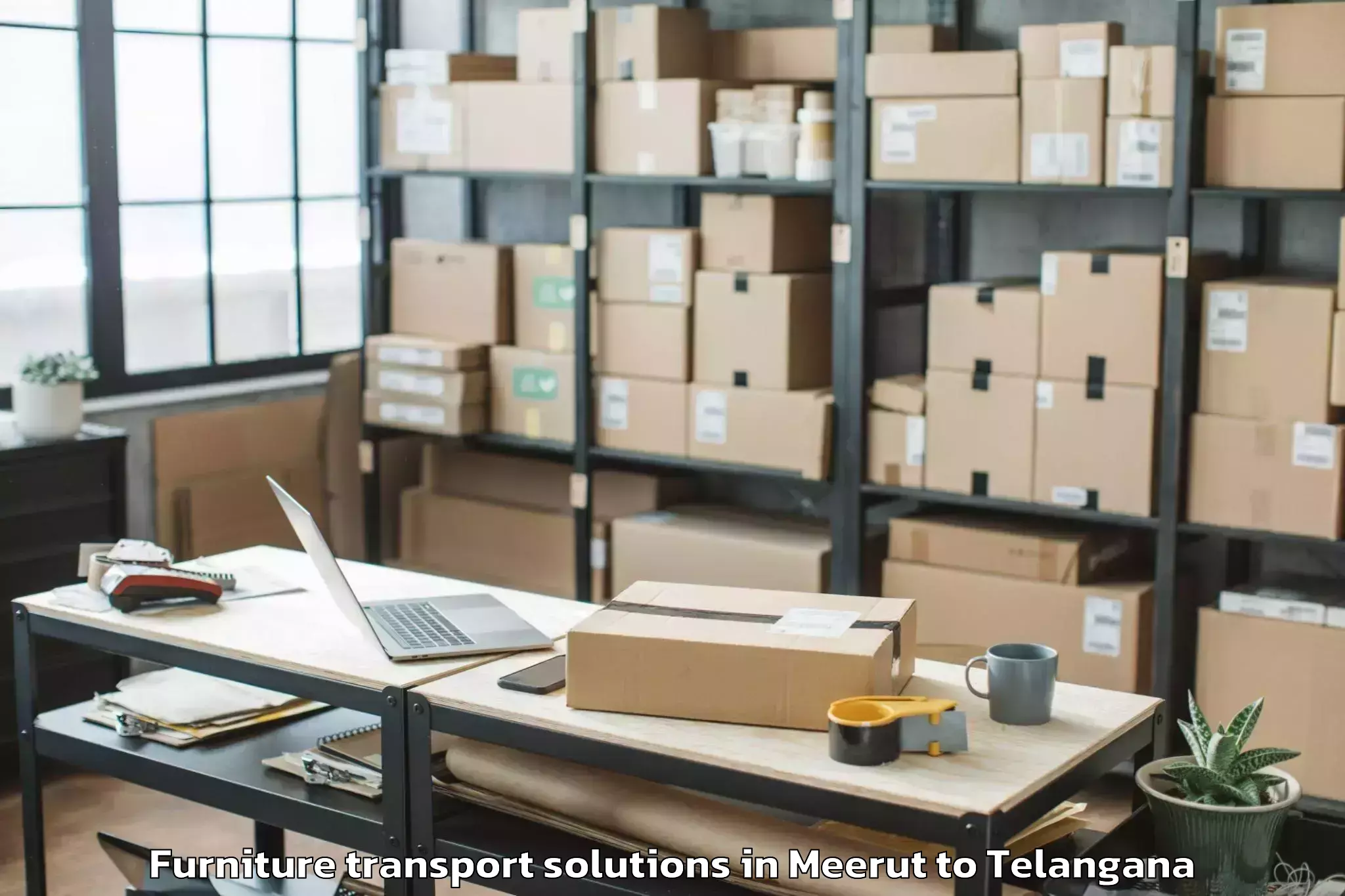 Affordable Meerut to Bellampalle Furniture Transport Solutions